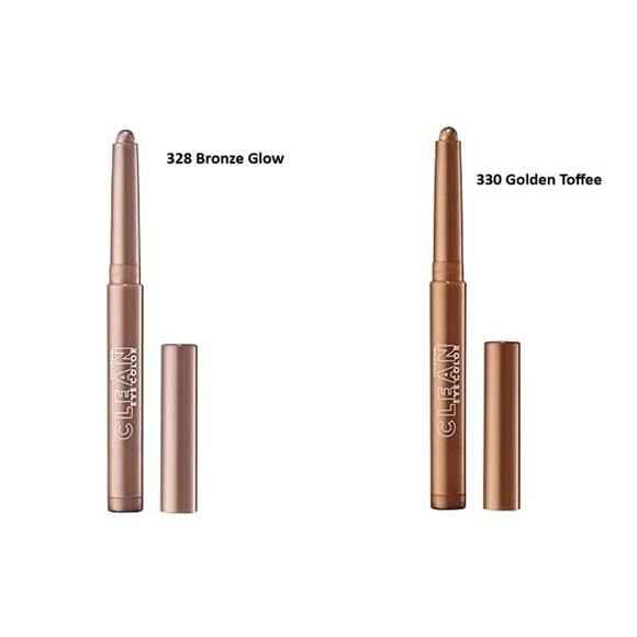 2 Covergirl Clean Eye Color Eyeshadow Sticks 328 Bronze Glow + 330 Golden Toffee - Picture 1 of 1
